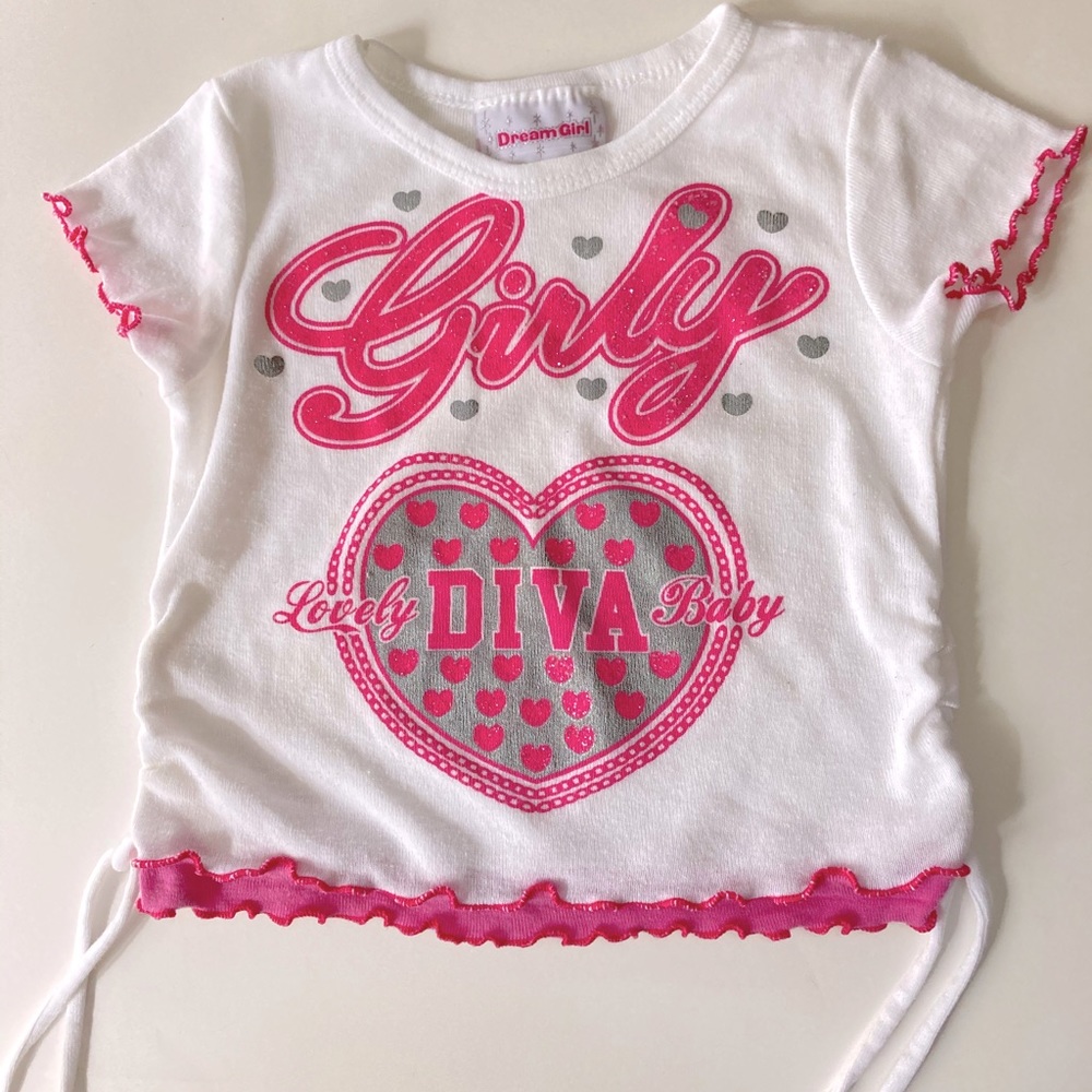 Girl’s Short Sleeve Top w/ruching ties side